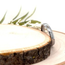 4mm Silver Tungsten Men Ring For Christmas Gifts High Polished Edge Durable Band