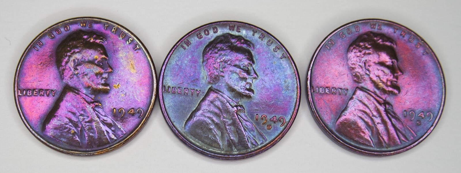 1949 P D S Lincoln Cent Wheat Penny Set **BEAUTIFUL VINTAGE COINS**