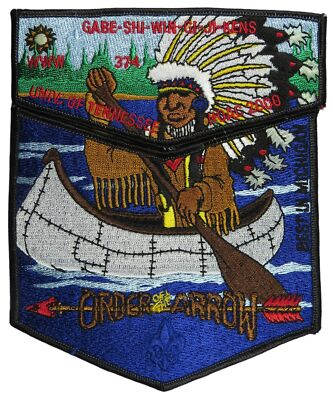 Gabe-Shi-Win-Gi-Ji-Kens 374 Chief Okemos MI 2000 NOAC 2pc Set Flap BLK Bdr (2D13