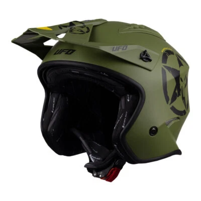 Casque jet UFO Sheratan - vert kaki - Photo 1/4