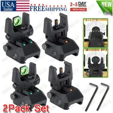 Mount Iron Sights Flip-up Front and Rear Sight Fiber Optics Dual Aiming Mode