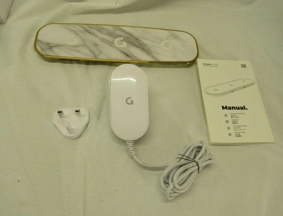 GAZE, тройная подушка, быстрая беспроводная зарядка, мраморная подушка с дополнительным двойным кабелем Chargi - Изображение 3 из 4