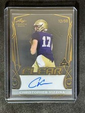 2023 Leaf Trinity Football Clear Auto Gold Christopher Vizzina ARC 12/50