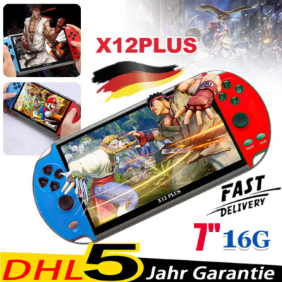 7'' X12 Plus Retro Handheld Spielkonsole Game Player Vibration 16GB Spielkonsole