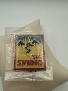 Antique 1994 Vintage Downhill 94' Skiing Pin Brooch