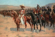 The Mexican Major by Frederic Remington, Art Military Horse Sombrero -- Postcard