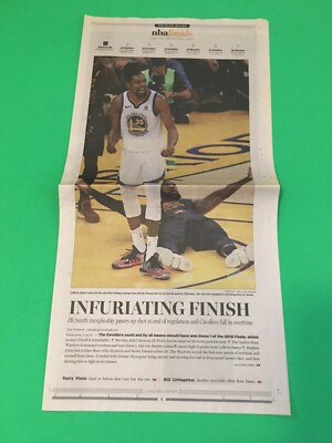 LEBRON JAMES KEVIN DURANT MEMORABILIA NEWSPAPER JR SMITH BLUNDER