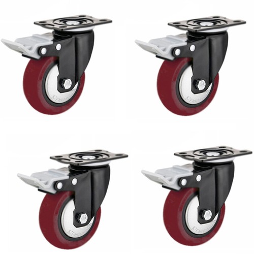 4pcs 5" Heavy Duty Caster Wheels Locking Casters with Brake Swivel