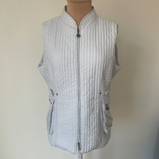 Closed Powder Blue Quilted Full Zip Adjustable Waist Layering Vest Euc Size M