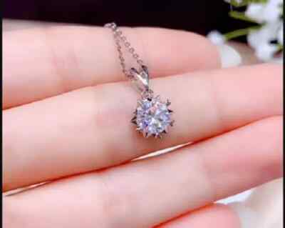2Ct Lab Created Diamond Pendant Free Chain Solid 14K White Gold Finish