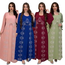 Muslim Women Maxi Dress Dubai Abaya Kaftan Islamic Cocktail Party Gown Abayas