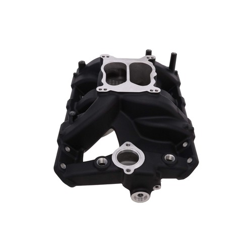 Dual Plane Aluminum Intake Manifold Black for Pontiac V8 - Picture 2 of 3