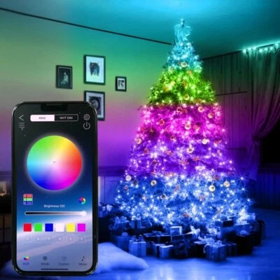 Guirlande Lumineuse Fete Contrôle Bluetooth 16 couleurs Noel Nouvel An - Photo 1/4