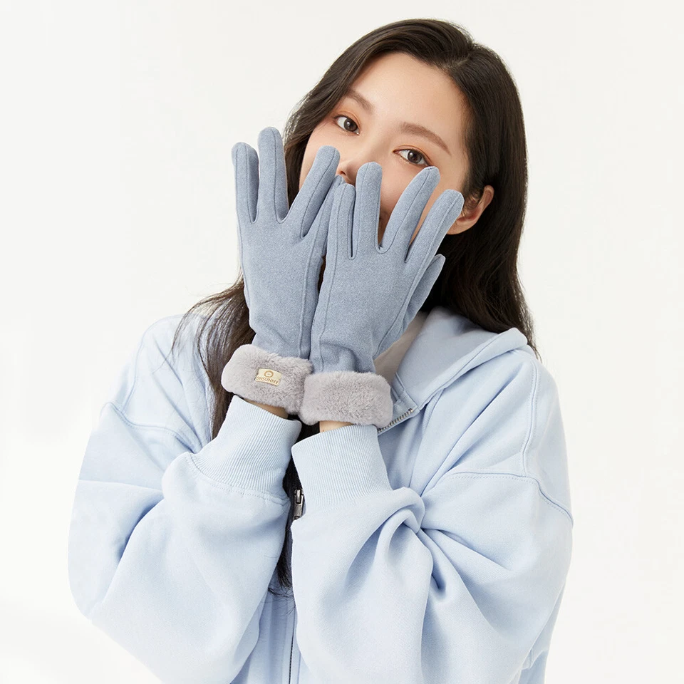 Guantes cálidos para mujer Ohsunny pantalla táctil dedo completo polar a prueba de viento antideslizantes Foto 4 de 4