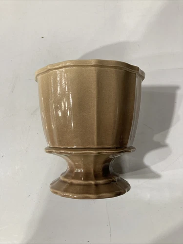 Red Wing Pottery  Vase  104 Light brown  and Yellow inside about  5.35 T 5.35 W