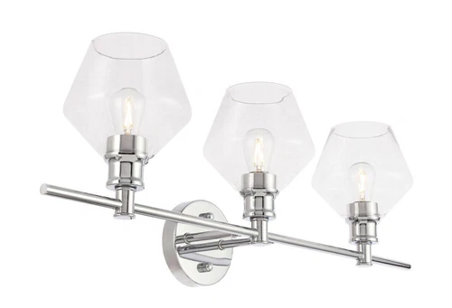 Wall Sconce Glass Shades Chrome Bathroom Dining Room Vanity Light Fixture 28 in - Picture 9 of 11