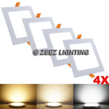 4X 18W 8-Inch Square Cool White Recessed Lighting LED Ceiling Down Light Fixture
