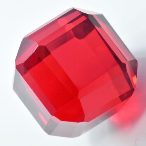 Lab-Created Extremely Rare Ruby Red Cube Cut 61.30 Ct CERTIFIED Loose Gemstone - Picture 5 of 5