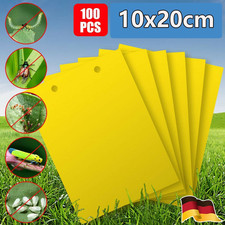 100X Gelbtafeln Gelbsticker&middot;Gelbtafel-Falle Insektenfalle Trauerm&uuml;cken Kleber DE
