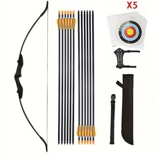 Schwarzer 40-Pfund-Recurvebogen aus Glasfaser für die Jagd auf Zielscheiben