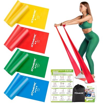 Fitnessbänder Set 4er Widerstandsstufen 2M Yoga Pilates Muskelaufbau Sport