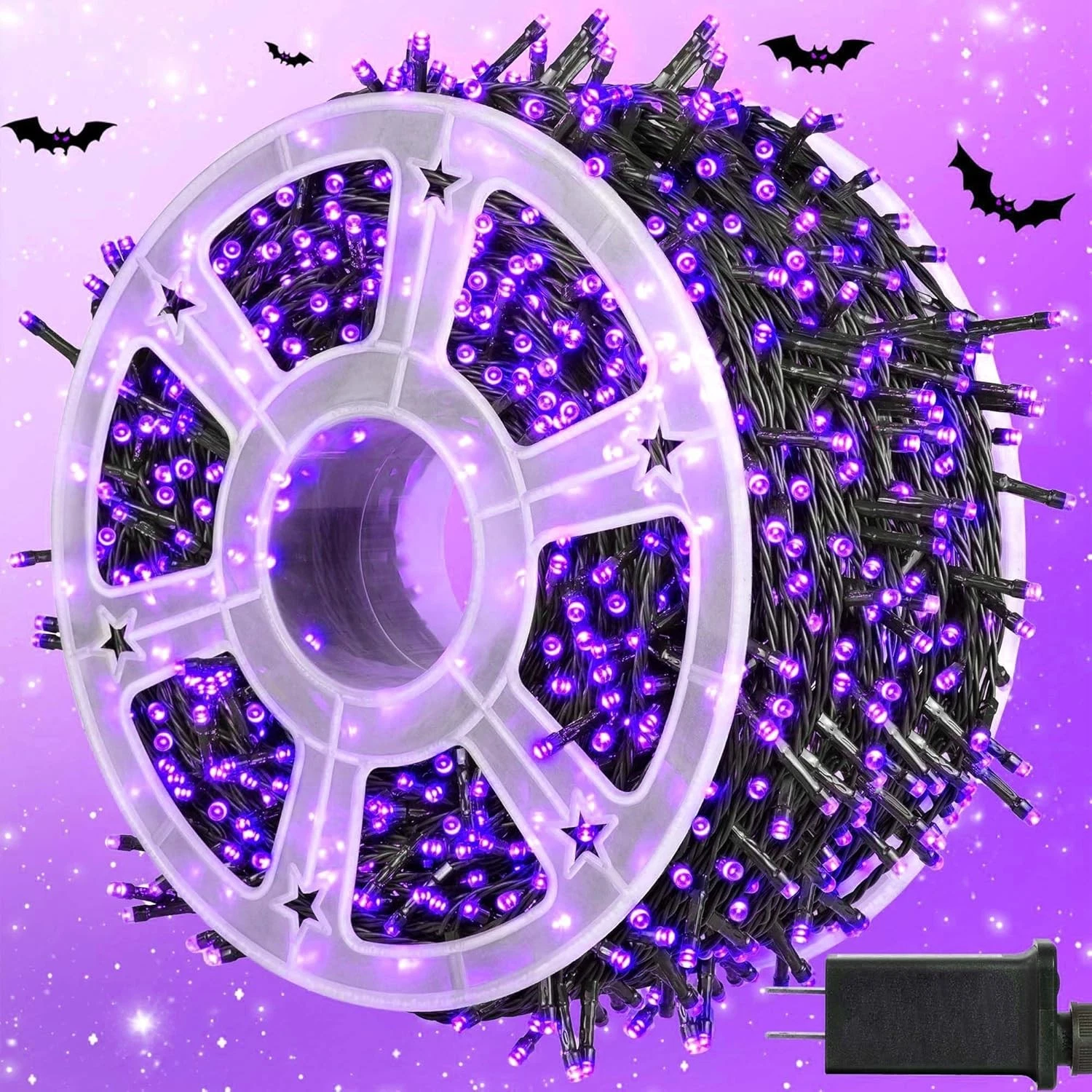 Purple LED string lights for outdoor decorations