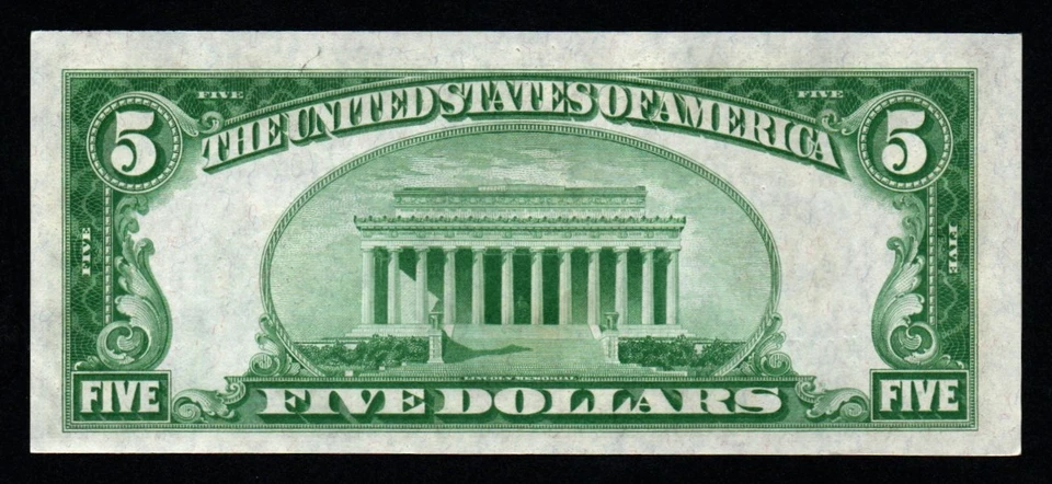 1928 $5 GOLD DEMAND DALLAS District UNCIRCULATED Federal Reserve Note! - Image 2 of 2