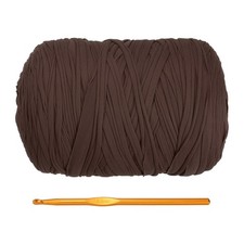T-Shirt Yarn for Crocheting with Hook, 800g/228 Yards Yarn Deep Coffee