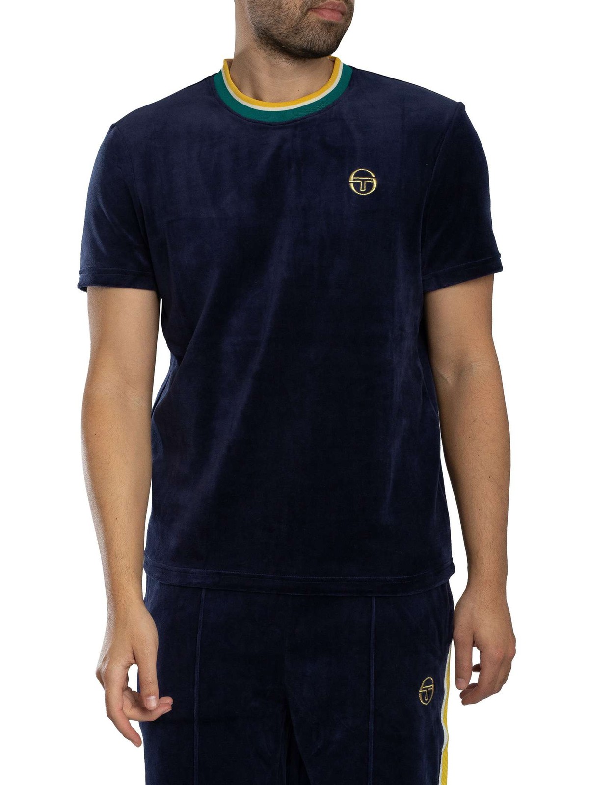 Sergio Tacchini Monte Velour T-Shirt, Maritime Blue - M