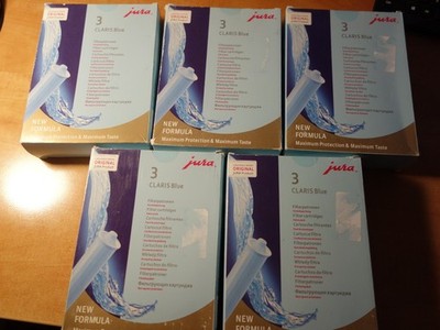 Five (5) Boxes of Jura 3 Filter Cartridges, CLARIS Blue, Art. 71312, NEW SEALED