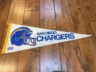 1980'S Vintage SAN DIEGO CHARGERS FOOTBALL Full Size Pennant Flag 29"