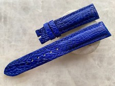 18mm/16mm Blue Alligator Crocodile Print Leather Watch Strap Band