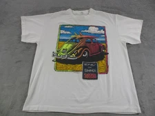 Vintage End of Summer Surfari Shirt Mens XL White Graphic Sun Sportswear 90s
