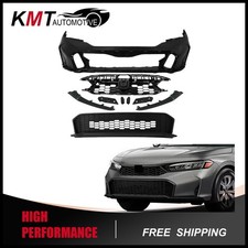 Front Bumper Cover Kit W Upper Grille Lower Grille For 2025-2026 Honda Civic