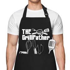 Funny Aprons for Men, Chef Apron with 3 Pockets, Perfect for Kitchen Cooking,...