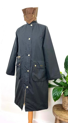 New BARBOUR Sage Townfield Wax Jacket Size UK 8 EU 34 USA 4 Small Trench Evette - Picture 4 of 15