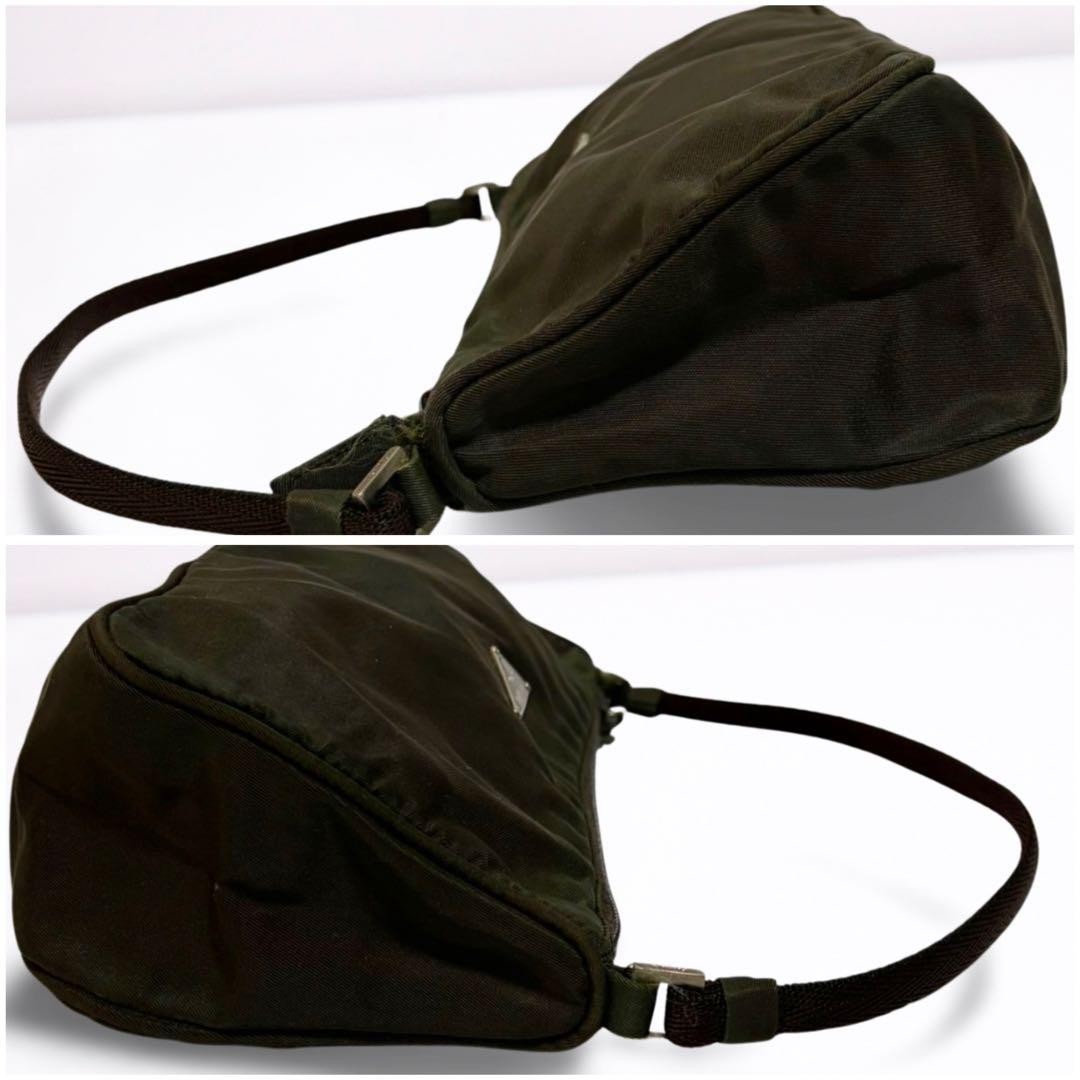 PRADA Accessory Pouch Nylon Triangle Logo Khaki thumbnail 6