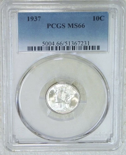 1937 Mercury Dime PCGS MS66 Frosty White PQ Just Graded New Holder #D254F