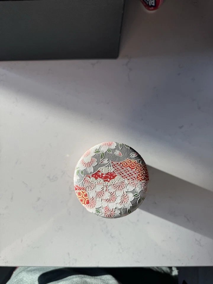 Japanese Floral Tea Canister – Washi Paper Wrapped, Airtight Tin - Image 4 of 4