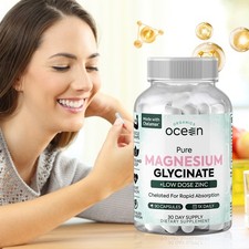  Organics Ocean Pure Magnesium Glycinate Low Dose Zinc Chelated 90 Capsules US