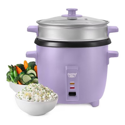 Bella So Yummy 16 Cup Rice Cooker Steamer Basket One Touch Operation Red White N