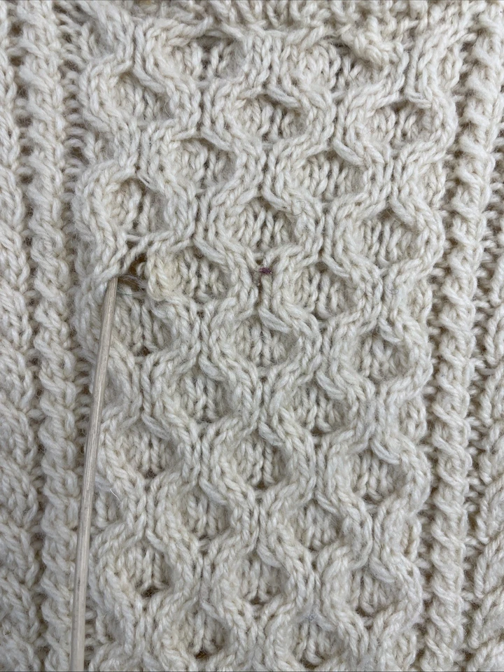 Suéter Tejido Pescador Grueso Cable Lana Gaeltarra De Colección Talla 42 Irlanda Foto 4 de 4