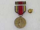 WW2 US Military Campaign Service Victory Medal With Ribbon And Ruptured Duck