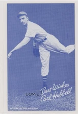 1980 An Exhibit Card Hall of Fame Reprints Cyan Tan Back Carl Hubbell HOF 5rq