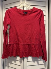 Gap Kids Girls cotton top t-shirt red long sleeves Size XXL 14 16