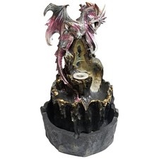 Fantasy Dragon Tabletop Water Fountain Polyre...