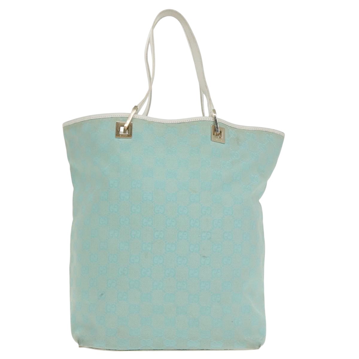 Gucci Gg Canvas Blue Canvas Tote Bag Authentic