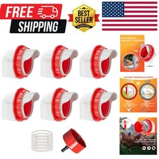 Chicken Feeders No Waste, DIY Automatic Poultry Feeder 6 Ports 1 Hole Saw wit...