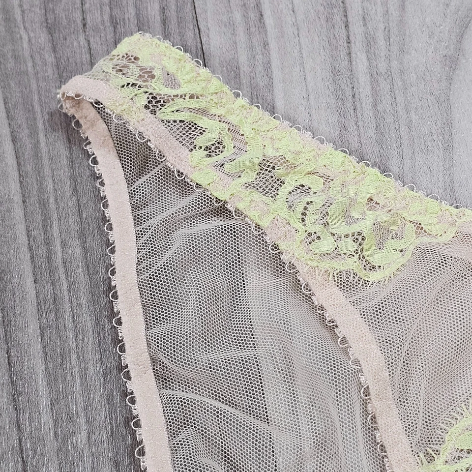 Трусики L'Agent от Agent Provocateur Angelica сетчатые и кружевные обнаженные/лаймовые размер L - Изображение 3 из 4