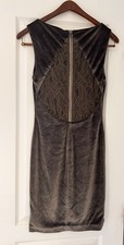 Alice + Olivia Dress Sz XS Velvet Lace Back Cutout Bodycon Holiday Party